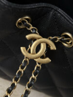 Chanel 25 Bag Black with Gold Hardware Caviar Leather - Image 7