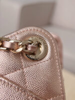 CHANEL 25 Bag Mini Rose Gold Caviar Leather - Image 7