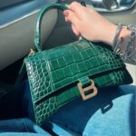 Balenciaga Hourglass XS Croc-Effect Leather Tote