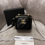Chanel Pearl Crush Quilted Mini Vatican Case Black