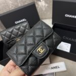 Chanel Classic Quilted Snap Card Holder Black