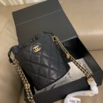 Chanel Micro Bucket Vanity Bag Black with Chain Shoulder