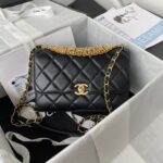 Chanel Metalic Leather Classic Quilted Flap Bag - Image 2