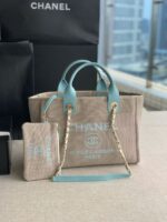 Chanel Leather Handle Small Deauville Tote