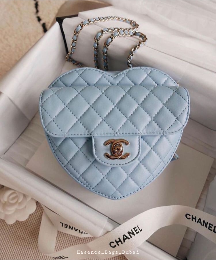 IMG_9873.jpg Chanel 22S Quilted Heart Bag Light Blue Medium - Image 1