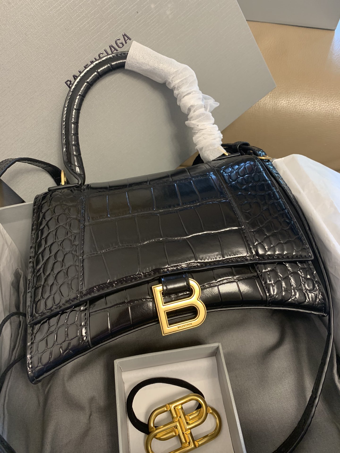 i1649747289_256_5.jpg Balenciaga Hourglass Xs Croc-effect Leather - Image 1